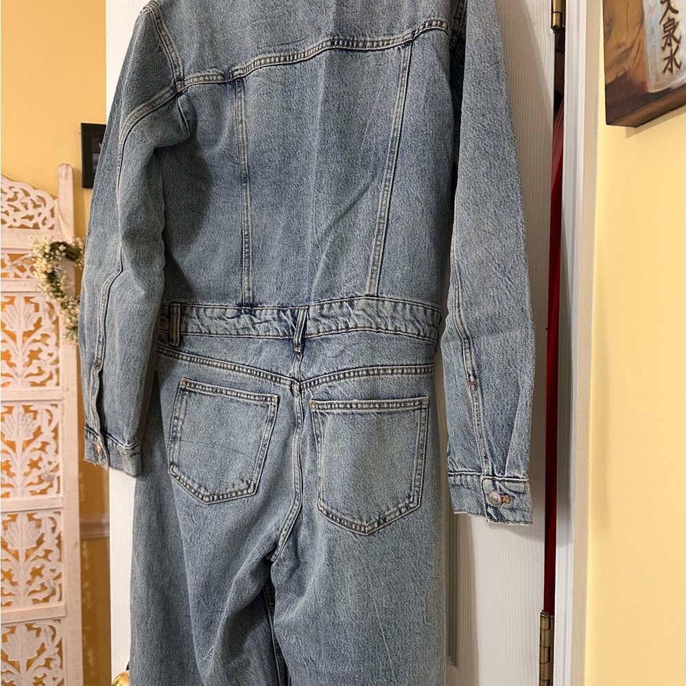 Zara Blue Denim jumpsuit - Picture 9 of 9